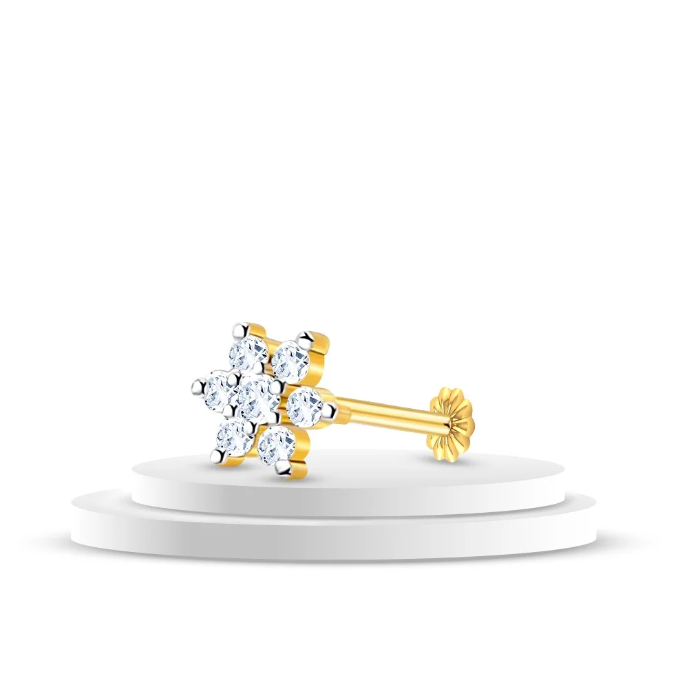 Color 7+7 Stone Nosepin With Finger Ring Free - Image 3